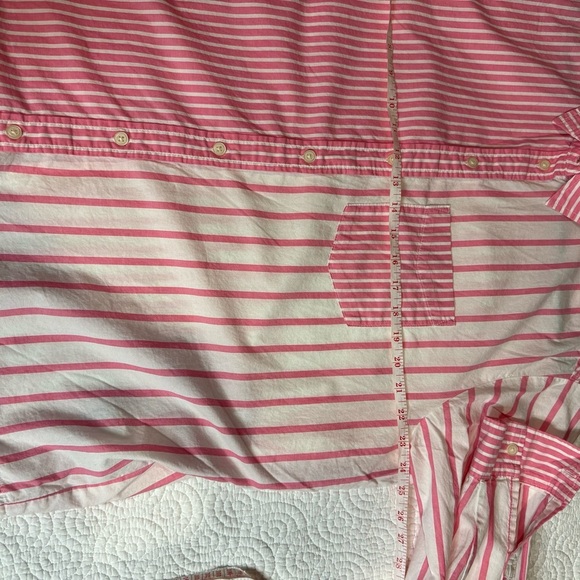 GAP Pink and White Oversized Button Down Shirt - Picture 8 of 10